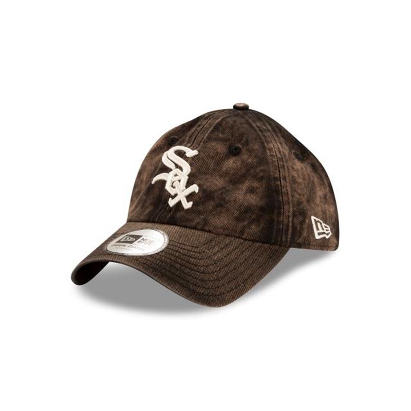 MLB Chicago White Sox Hand Brush Wash Casual Classic Adjustable (NPN0432) - Black New Era Caps